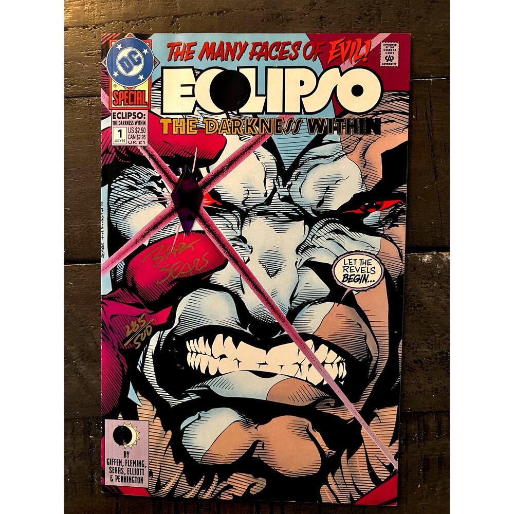 AUTOGRAPHED VINTAGE 1992 DC "ECLIPSO" #1 - M - GLUED JEWEL - COA - Never Opened!